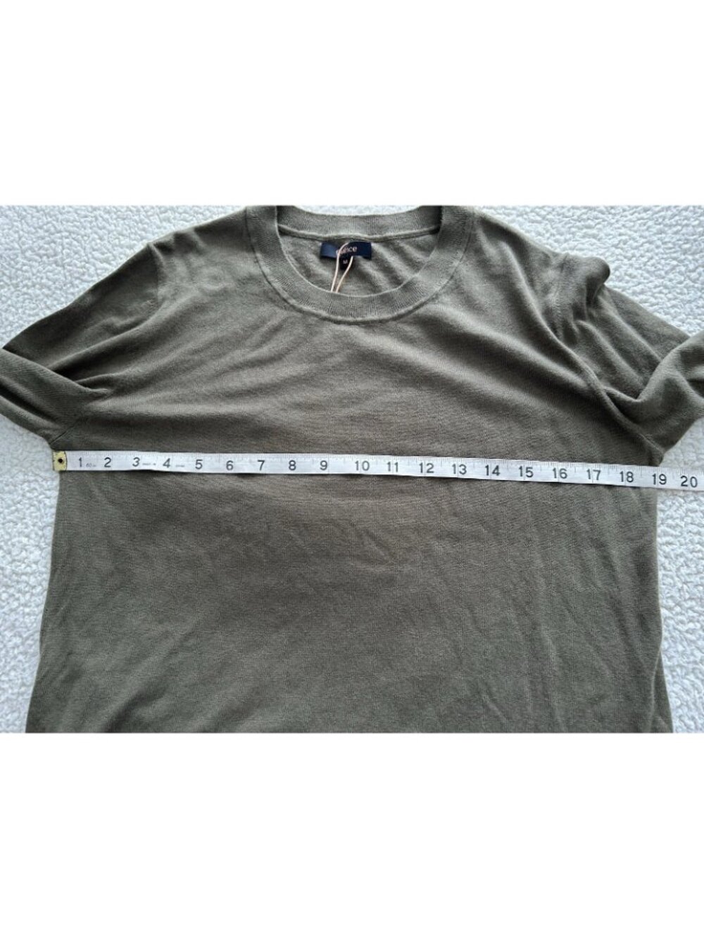 Quince Lightweight Cotton Cashmere Crew Neck Long Sleeve Sweater Olive Size M - Picture 16 of 16